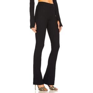 Helmut Lang Black Rib Flare High Rise Pants Size Large